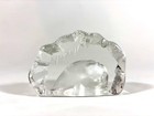 Mats Jonasson Sweden Crystal Baby Seal Paperweight Signed Clear Glass Sculpture