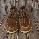 Sz 10 M Mens Sperry Top-sider Leeward Brown Leather Canvas Chukka Boots Vguc