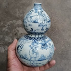 Nice Chinese Collectable Art Hand Blue White Porcelain Calabash Vase