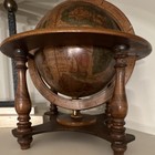 Vintage retro Style Rotating Tabletop Globe W  Wood Stand  Home Decor