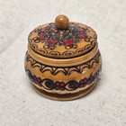 Vintage Small Wooden Trinket Box  Folk Style Possibly From Poland 