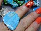Navajo Philbert Secatero Sleeping Beauty Turquoise Sterling Silver 16g Ring Sz10