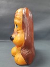 Vtg 1973 Russ Berrie Usa Sad Dog Puppy Vinyl Coin Bank W  Trap Door
