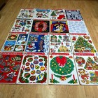 Vintage Christmas Winter Window Color Clings 12 x15  New Old Stock You Pick Lot