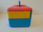 Vtg Pretty Neat Makeup Carry Case 80 s Colorblock Folding Organizer Box