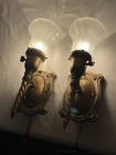 Rewired Pair Antique Wall Sconces Arts   Crafts Deco Mission Neoclassical Torch