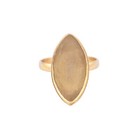 Gold On 925 Sterling Silver Marquise Blank Bezel Cup Stone Setting Ring Supplies