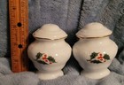 Vintage Christmas Holiday Porcelain Salt And Pepper Shakers Set