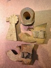 Vintage Boy Scout Pioneer Neckerchief Slide Lot Wood Boots Resin Pioneer Windmil