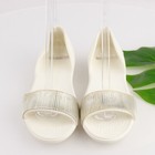 Crocs Womens Lina Sandal Size 8 White D orsay Embellished Flat Open Toe Shoe