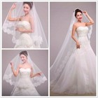 3m Long White Wedding Bridal Veils With Embroidery Lace Edge Bride Supplies Us