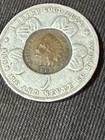 1901 Pan-american Expo Bufallo Ny Encased Indian Cent Lucky Penny Pocket Piece