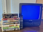 Samsung Tv Crt Vcr Vhs Combo 13    Model Cxb1312 Retro Works Gread 1996 -lot 8 Vhs
