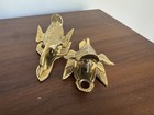Vintage Solid Brass Duck Goose Paper Note Clip Paperweight Set Of 2 Mcm