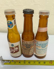 Lot Of Three  3  Vintage Miniature Beer Bottles Salt   Pepper Shakers 4-inch