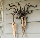 Vintage Victorian Style Cast Iron Swing Arm Wall Mount Coat Hat 15-hooks Hanger