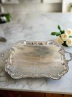 Silverplate Tray Victorian Style American Rogers Handled   Footed Chased Vintage