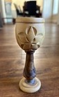 Hand-carved Wooden Goblet With Floral Design