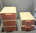 Rare Vintage 3-drawer Stacking Desk Organizer Set   orange Beige   large Lot-mcm