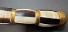 Vintage Old Magnifying Glass Brass   Mother Of Pearl    7 1 4  X 3 