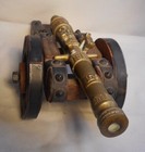 Model Of A Spanish Field Cannon Brass-wood   Steel Frame 13  L  X 6  W X 4-1 2 h