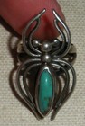 Vintage Navajo Spider Turquoise Sterling Silver Ring Size 6 Vafo