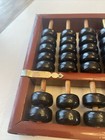 Lot Of 2 Vintage Asian Wood Abacus 13 Row 91 Wooden 23 115 Beads Metal Corners K