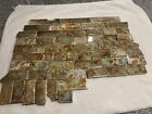 59 Victorian Antique Fireplace Tile Brown blue Greenish