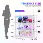 Glass Display Cabinet With Motion Sensor Rgb Lights  Adjustable Shelves   Lock