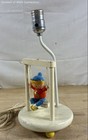 Vintage Wooden Boy On Swing Nursery Table Lamp Mid Century Atomic Age