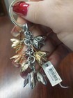 Coach Wildflower Floral Keychain Purse Charm Silver Rose Gold Pearls Rhinestones