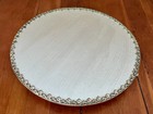 Vintage Vanity Tray Beveled Mirror Plateau Silver Plate Victorian Trim 3-footed