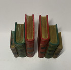 Vintage Bookends Old Leather Look Book Style Gold Trim Pages Red Green