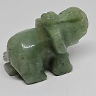 215 - Hand Carved Natural Green Aventurine Jade Elephant Statue Good Luck Stone