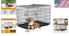 36  Folding Metal Dog Crate With Double Doors   Removable Tray - Durable Kennel