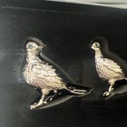 L objet Silvertone Birds Pigeon Blue Eyes Salt   Pepper Shakers New In Box