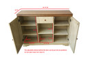 Kings Brand Furniture - Buffet Cabinet Console Table  Antique White   Walnut