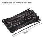 Foil Twist Ties 8  Plastic Closure Tie For Bread  Candy Black 750pcs