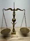 Vtg Unbranded Solid Brass Tabletop Decorative 18  Balance Scale Read Description