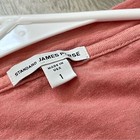 James Perse Tshirt Cotton Scoop Neck Long Sleeve Womens Pink  small  Basic Plain