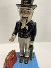 Rare Antique Vtg Cast Iron Mechanical Uncle Sam Coin Mechanical Bank