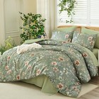  Floral Comforter Set 7 Pieces sage Floral Comforter With Sheet King Green