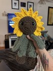 Handmade Sunflower Snuggler     Plush Crochet   Soft   Cuddly Flower Buddy