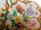 Antique Amazing Floral Beaded Evening Purse With Gold Frame  6 1 2  X 5 3 4 