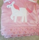Carters Child Of Mine Soft Plush Baby Girl Blanket 30  X 40  Pink Unicorn New