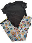 Harry Potter Kids Pajama Set Hufflepuff Sz 14-16 Black Ss And House Symbol Pants