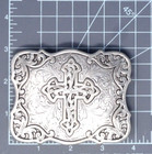 Western Cross Belt Buckle Floral Scroll Religious Christian Vtg 90s       tyc596