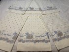 Vintage Set Of 6 Kitchen Curtains Geese Flowers Ribbon Rare Find Made In Usa Euc
