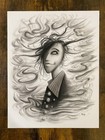  our Character Permeates  - Original Surrealism Charcoal Drawing On Paper 11x14   