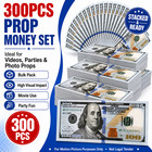 Fake Dollars Money Movie Prop Games Prank  100 Bills 300 Sheets